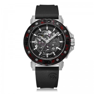 Alexandre Christie AC 9205 Automatic Skeleton Silver Black Red Titanium MTRTTBARE